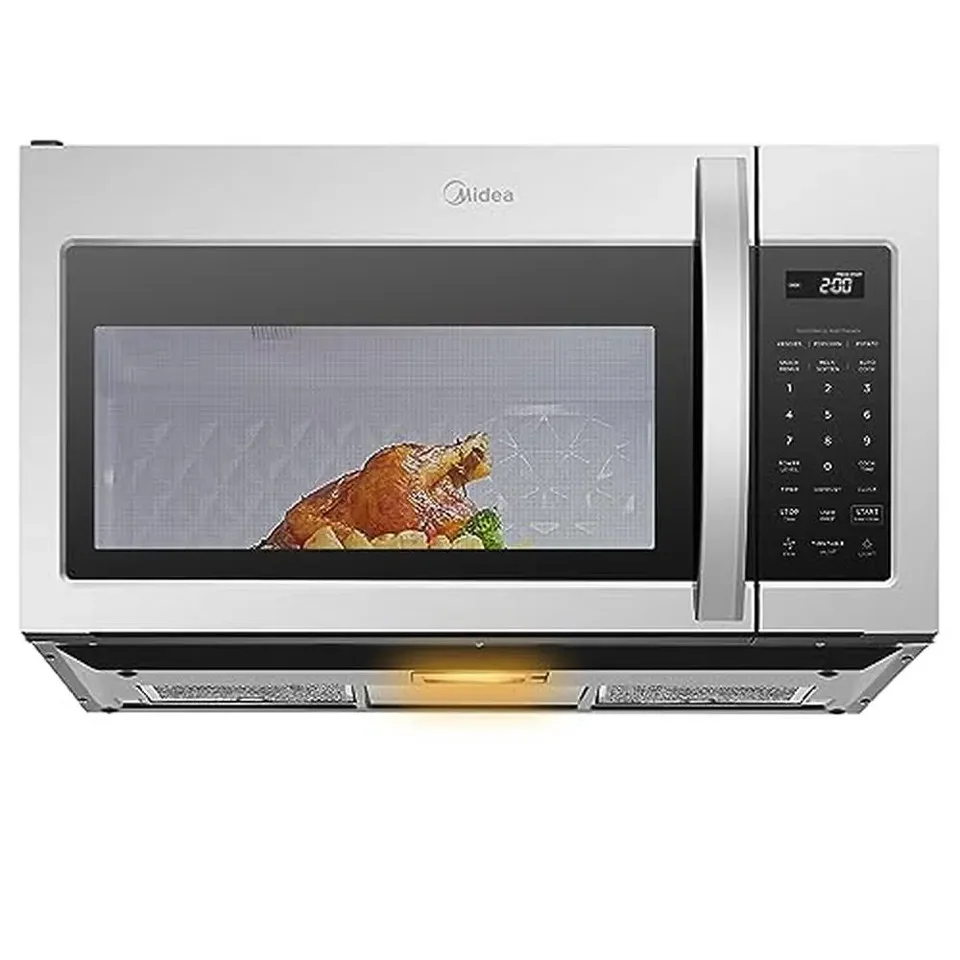 1,7 Cu.ft. Cez rozsah mikrovlnný inteligentný dotyk automatické ponuka 1000W Ventilácia 300 cfm One Touch Cook 18 Ponessa Pizza Popcorn Potato