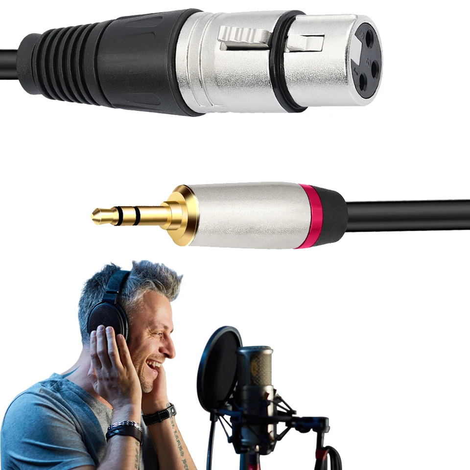 1,8 m/3m 1/8 palca TRS až XLR Žena 3 -kolíkový mikrofónový kábel Vyvážený stereofónny mikrofón XLR SMENNÝ až 3,5 mm Jack Audio kábel