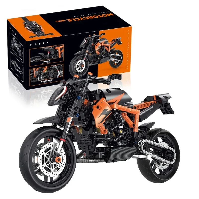 1: 8 Motorbike Model Building Blocks Sety Racing Moto Bricks Hračky Kids chlapče deti narodeniny darčeky dospelých MOC Technický 579ks