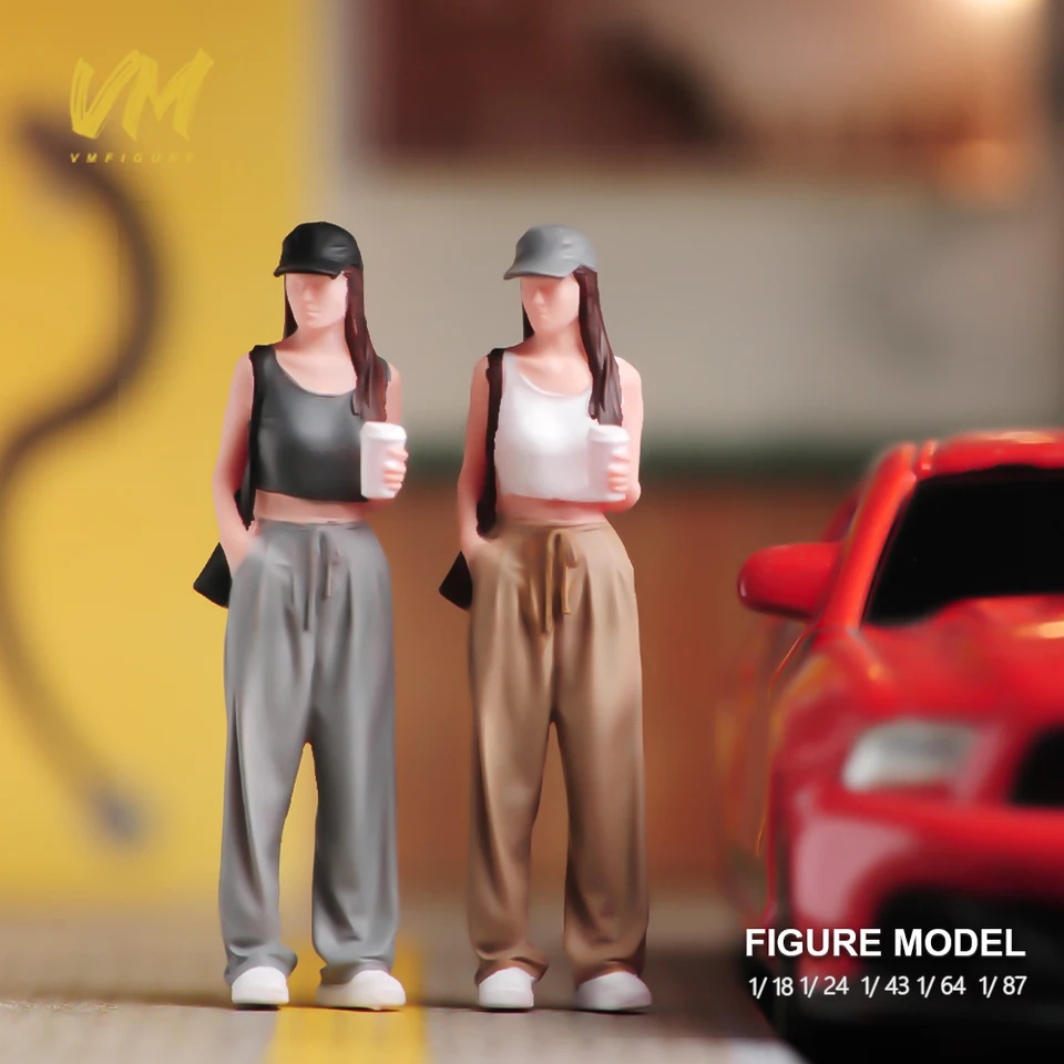 1/87 1/64 1/43 1/24 1/18 Anime Postavy Dievča s kávou scéna modelka miniatúrnych bábik Hračky pre zbierku
