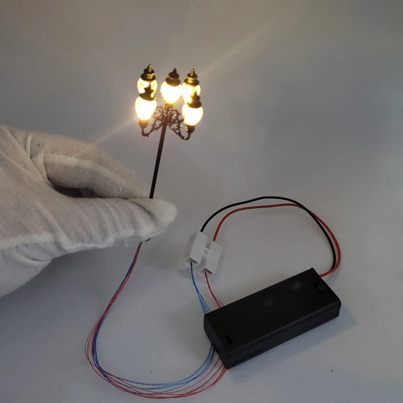 1:87 HO mierka Model Lamp Park/záhrada Model Light Making Street Light 3V Lamppost Model Park Lamp Lamp Lack Railway Lesty Warm White