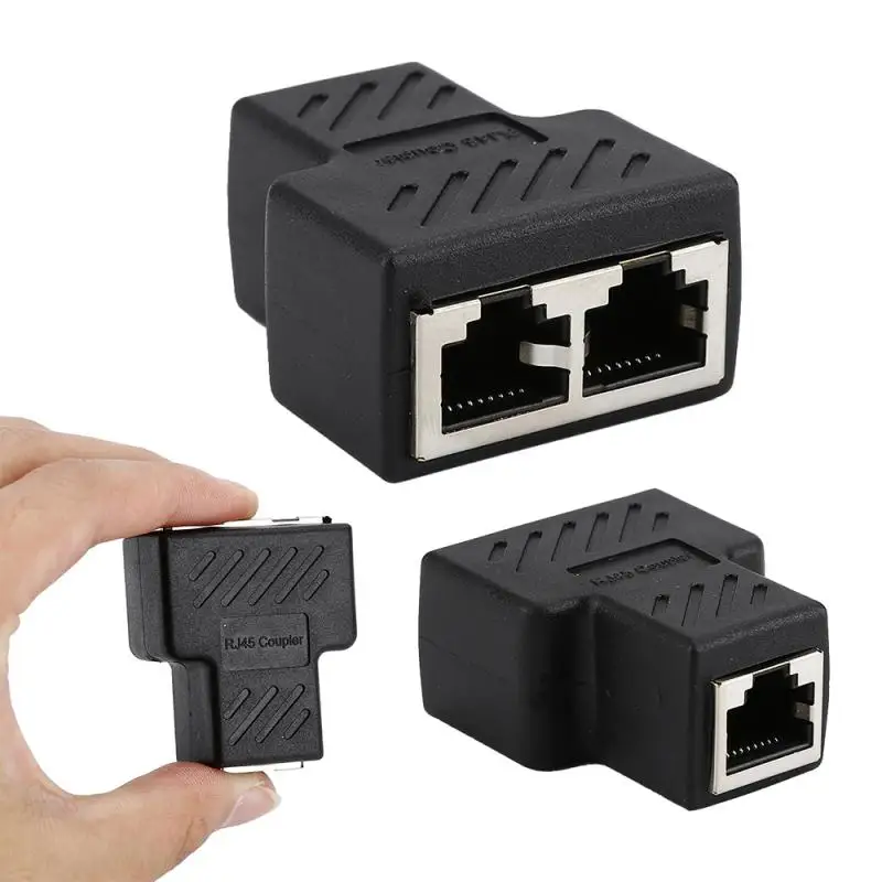 1 až 2 spôsoby RJ45 Ženský splitter Connector LAN RG RJ 45 CAT6 CAT5E CAT5 STP STP STRED ETHERNET Sieťový adaptér HOT 2022