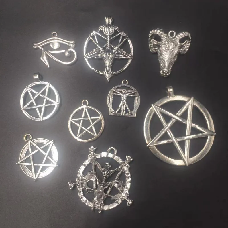 1 balenie retro satanizmu päťpolinkovaná hviezda ， lebka oviec ， Eye of Horus ， intersexu