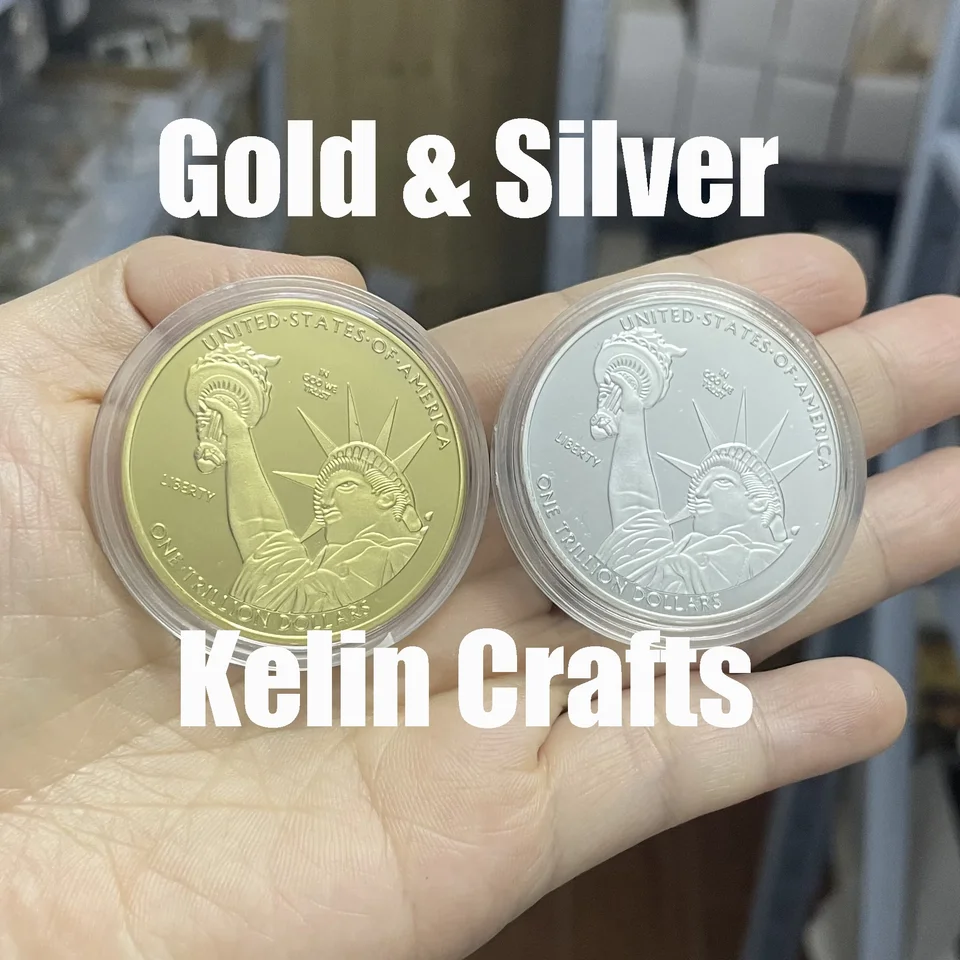 1 bilión dolárov Coin United Sochy of Liberty Challenge Coin Gold alebo Silver Collectible America Coins Nový rok zbierka darčekov