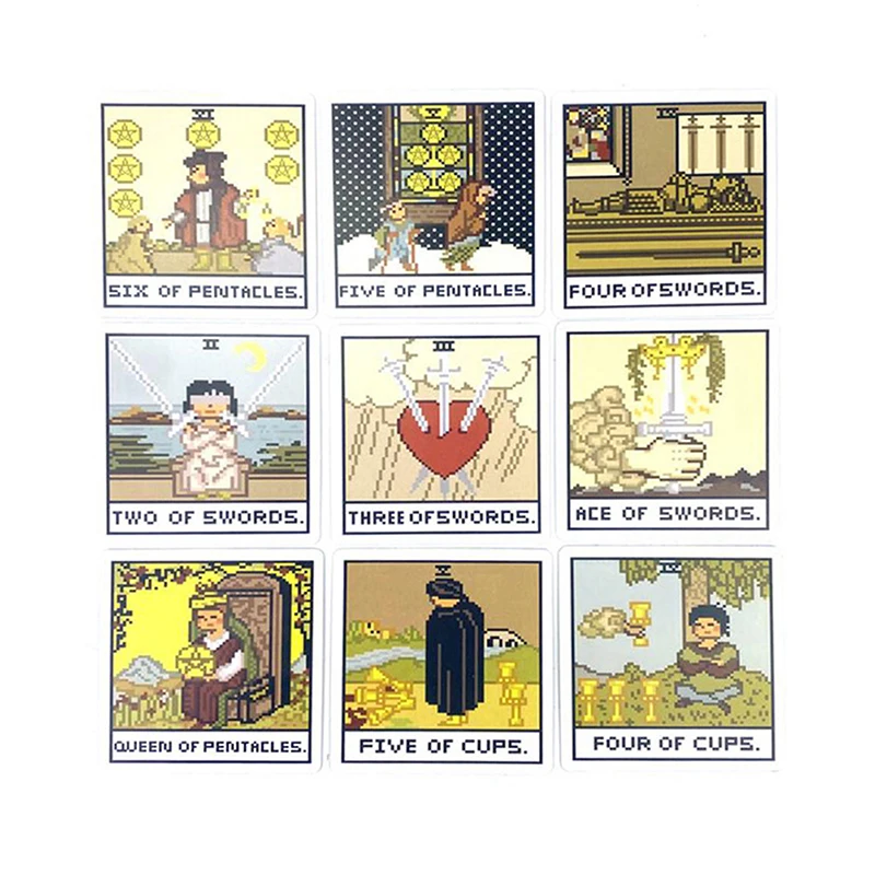 1 box 8 bit Fantasy Tarot Deck Card proroctvo Divinujúca vecia