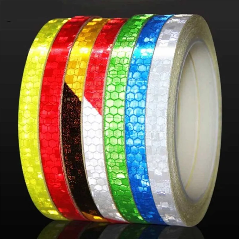 1 cm*8m nálepky na bicykle Reflexné páskové fluorescenčné bicykle MTB Bicykle Cyklistické pásky