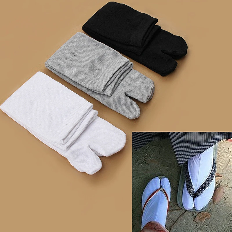 1 Dvojica japonský kimono flip-flop sandálový sandálový split špičky Tabi ninja geta ponožky vlákno Dva prstové ponožky Men ponožky tradičné ponožky