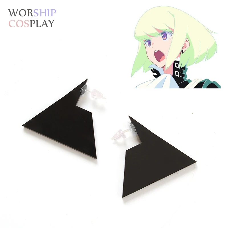1 Dvojica náušníc lio fotia trojuholníka Ear Stud Anime promare Mad Burnish Cosplay prop
