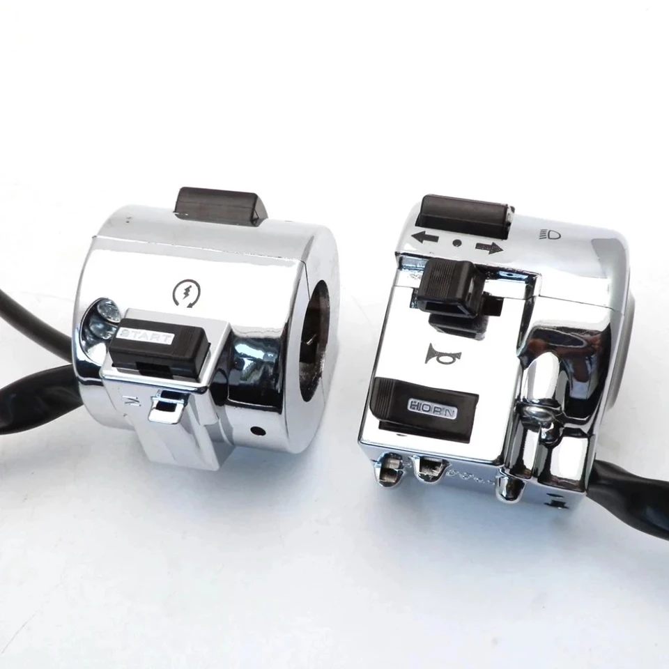 1 Dvojica pravá a ľavá strana Chrome Control prepínač pre Gy6 moped retro skúter 50cc 125cc 150 ccm