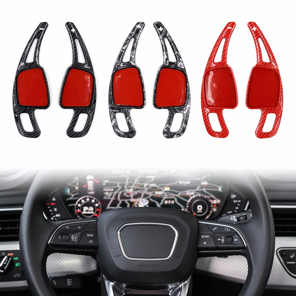 1 dvojica predĺženia radiacej pádla na volant auta pre Audi A3 A4 A5 S3 S4 S5 SQ5 SQ7 Q2 Q3 Q5 Q7 TT TTS