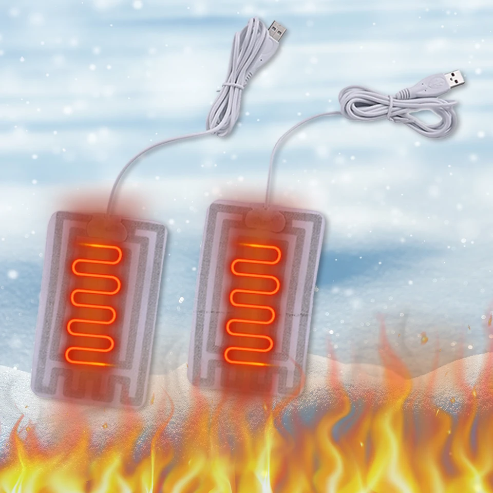 1 dvojica uhlíkových vlákien podložka USB Vyhrievané rukavice vankúšiky vankúšiky vankúšiky Vonkajšie zimné vykurovacie vankúšiky pre chladné počasie