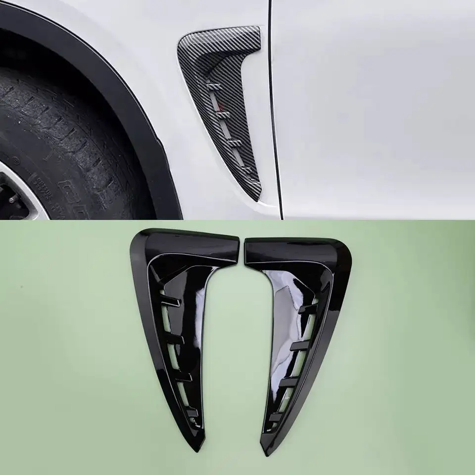 1 dvojica čierneho bočného krídla Vzduchový prietok blatníka Príspevok Vent Vent kryty Trimy vhodné pre BMW X5 F15 M Sport 2014 2015 2016 2017 2018 2018 ABS