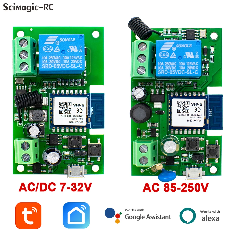 1 kanál Tuya Smart Relay Modul Smart Light Switch DC5V 7-32V AC 85-250V 220V RF 433 MHz Diaľkové ovládanie OFF OFF OFF OFF OFF