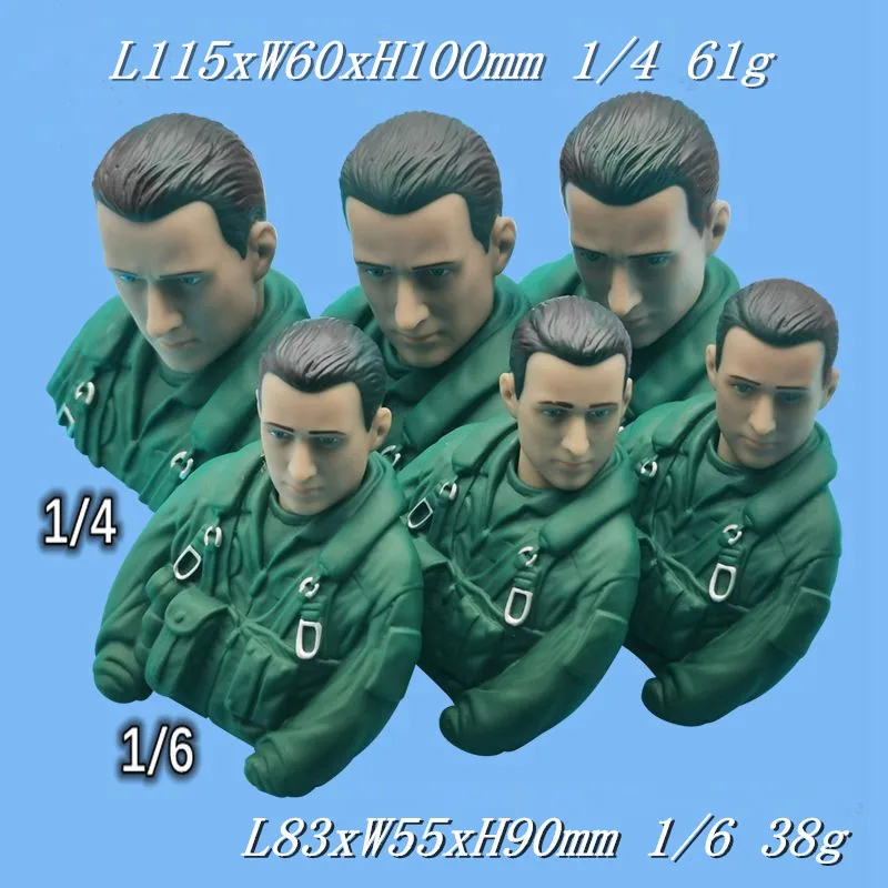 1 ks 1/4 1/6 stupnice Piloty Jet Pilots Figures hračky pre RC Plane Accessories Hobby Color Green Head môže odbočiť doľava a doprava