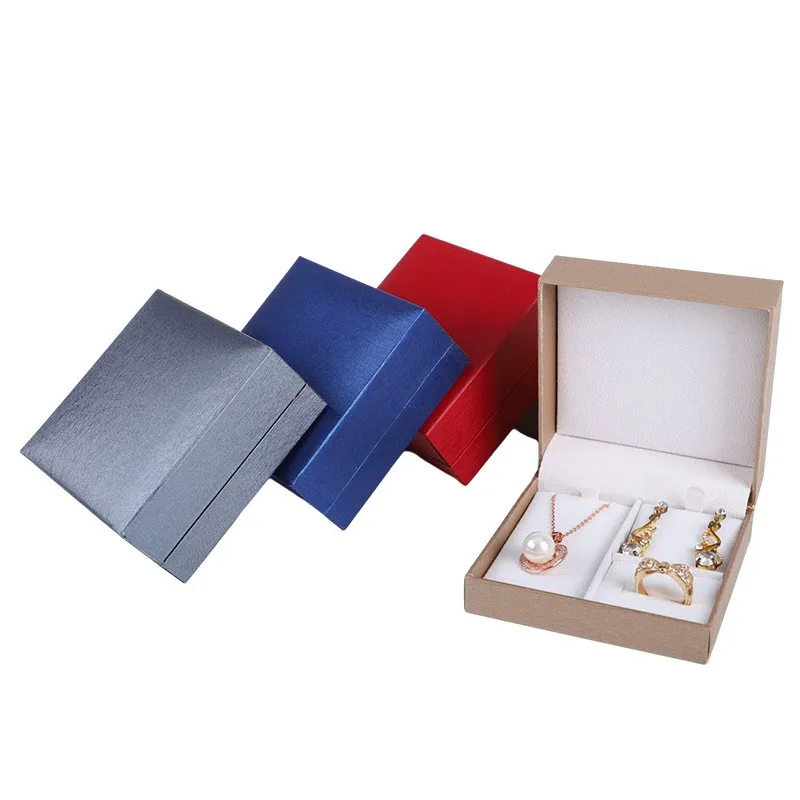 1 ks 9x9x4cm Červené/modré/zlaté/strieborné kožené kožené kožené šperky sada šperkov módny prsteň náhrdelník Sada šperkov