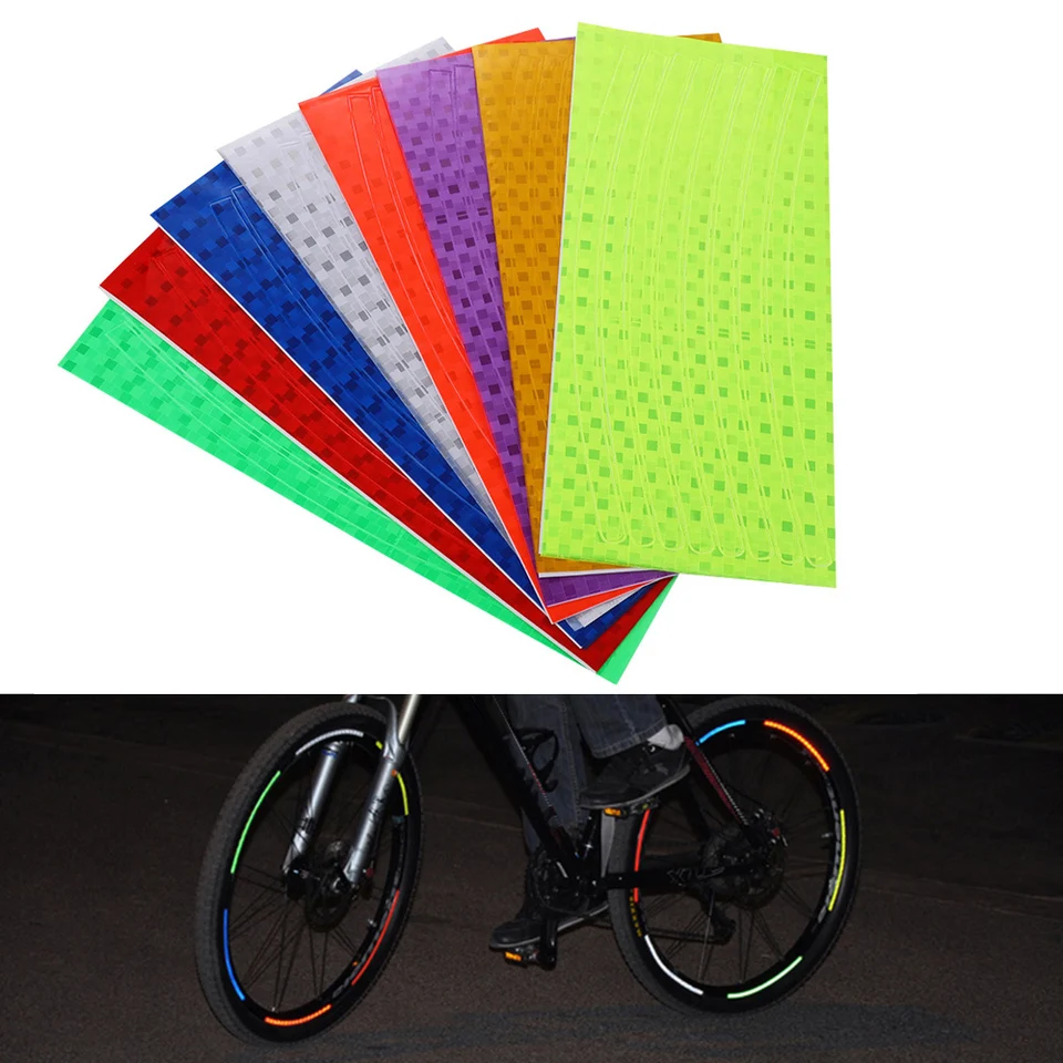 1 ks bicykelový ráfik reflexných nálepiek Fluorescenčný nálepka nepremokavé príslušenstvo na horských bicykloch červená/žltá/modrá/strieborná/zelená