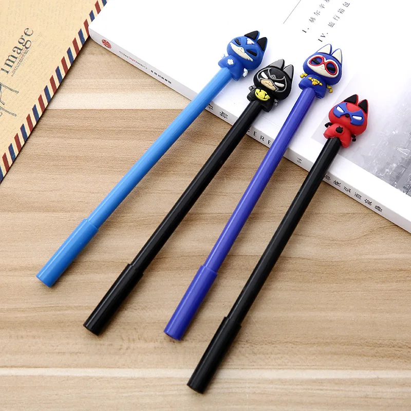 1 ks Creative Hero Hero Cat Gel Pen 0,5 mm darčekové kancelárske potreby Kancelária School Dodávky Kawaii Dekoratívne písacie pero Materiál
