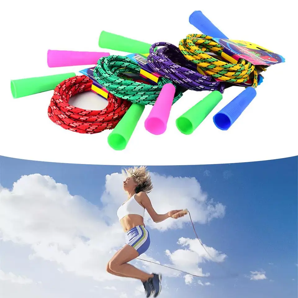 1 ks Detské švihavé lano bavlnené lepidlo Študentské lano bavlnené lano skák z fitnes lane švihák Šport tkanina Fitness School S3C9