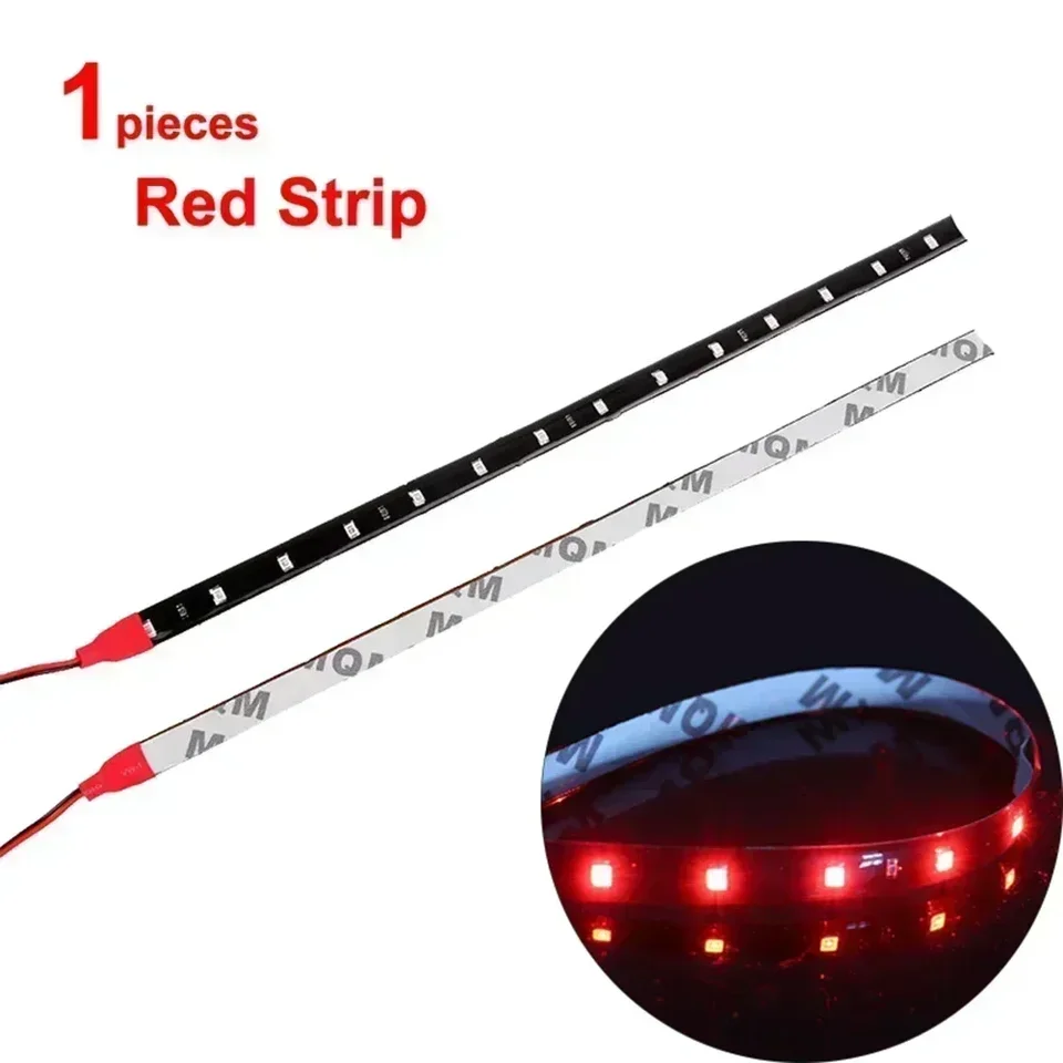 1 ks Flexibilné pásové svetlo 12 V 30 cm 15SMD Auto LED pásma LED svetlo Light Ambient Light Omladený vodotesný motocykel dekoratívne lampy príslušenstvo