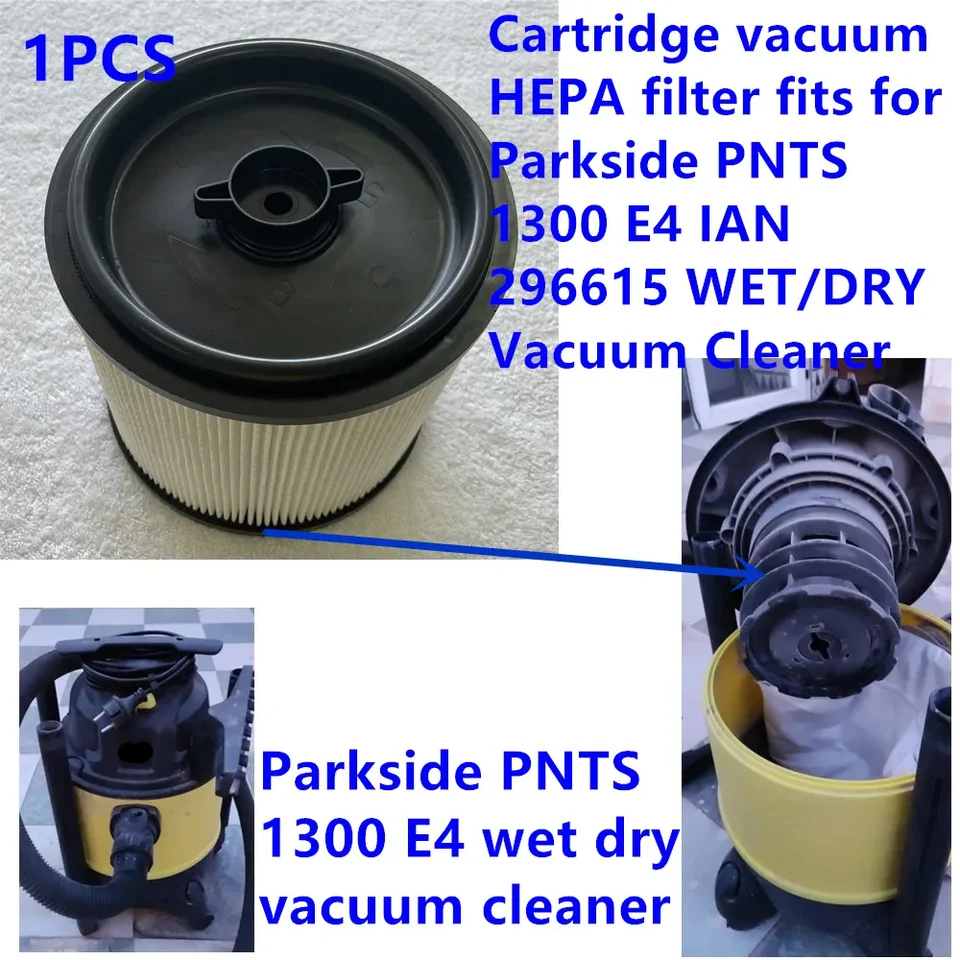 1 ks kazetový vákuum hepa filter kompatibilný s parkside PNT 1300 E4 Ian 296615 Vlhký/suchý vysávač