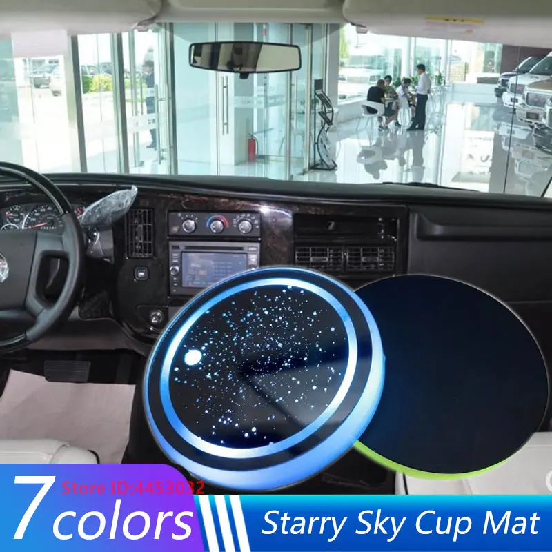 1 ks LED dióda Držitie vozidla Držiteľ pre GMC Yukon XL1500 Envoy Sierra 1500 Terrain Acadia 7 Farby Coaster Fotoindukcie príslušenstvo