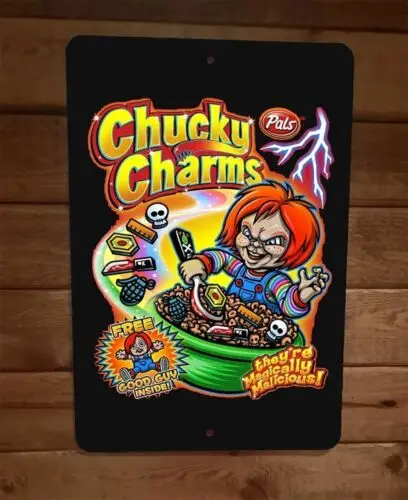 1 ks, Lucky Chucky Charms Good Guy Childs Play Paródia 8x12 kovová stena