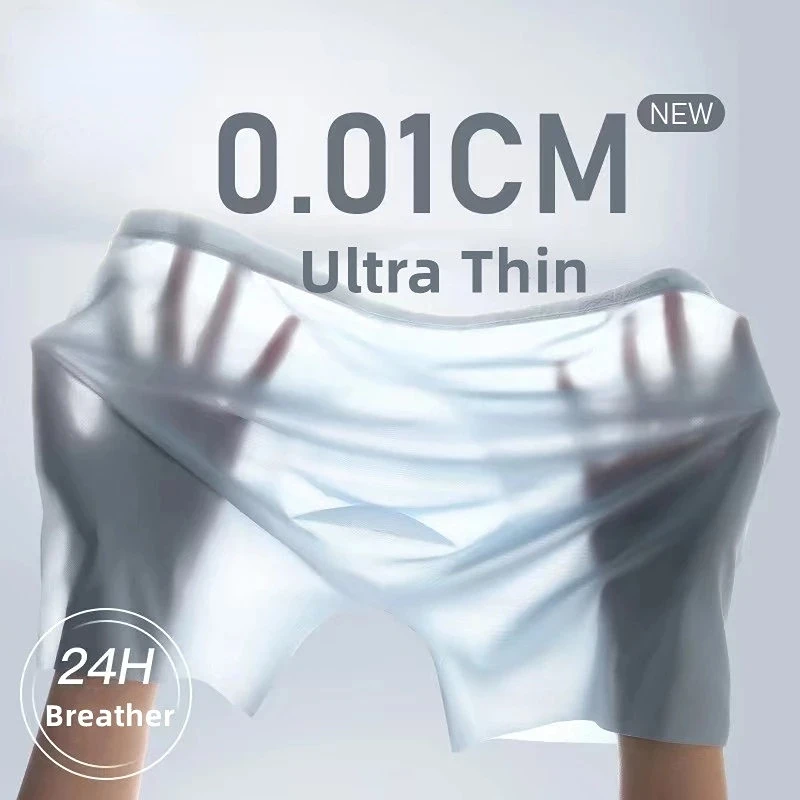 1 ks Mens Boxer Shorts Ice Silk Men nohavičky bezšvové sexy spodné prádlo Muž spodnú bielizeň nohavičky Mužské ultra tenké priedušné nohavičky