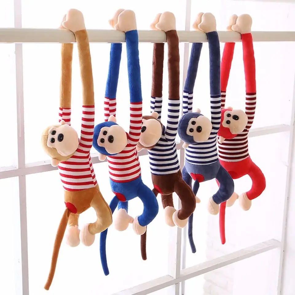 1 ks Mäkké plyšové dekorácie Doll Creative Kawaii Long Arm Monkey Ozdoby Jednoduché roztomilé plnené hračky pre deti