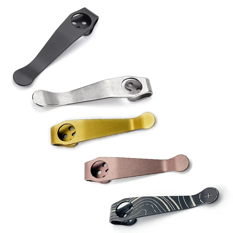 1 ks najvyššou kvalitou titánovej zliatiny vrecka Skladací nôž zadnej sponky pre Spyderco para2 C81 C10 C11 para3 delica Endura 3-jamkový dizajn