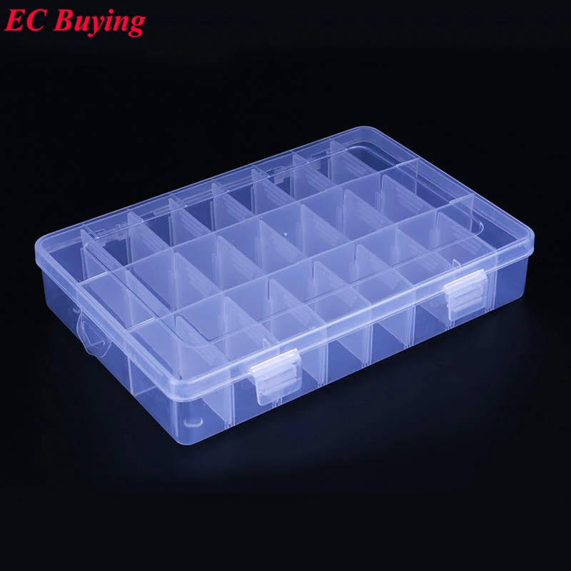 1 ks nový príchod 24 buniek SMD SMT IC Electronic Component Mini Storage Box a Praktické klenoty ukladané v prípade 200*150*40 mm