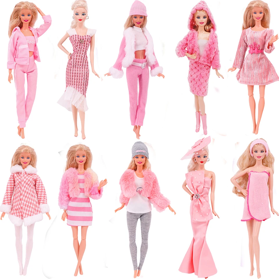 1 ks Pink Bjd Doll Clothing, módny kabát, nohavice, šaty, pre 30 cm a 11,8 palcové bábiky, darček, darček BJD, príslušenstvo pre bábiky, miniatúrne predmety