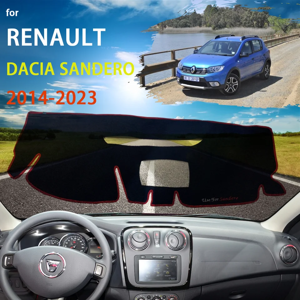 1 ks pre Renault Dacia Sandero Stepway II 2014 ~ 2023 Kryt Dashboard Cover Dash Dash Matpad Sunshade Cushion Neflip anti-UV Sun Rug
