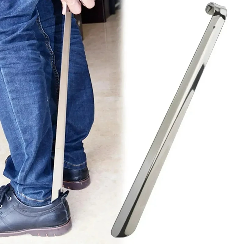 1 ks prenosné domáce dodávky z nehrdzavejúcej ocele topánky Lifter Lyžica odolný nástroj na nosenie dlhej rukoväte Pull Professional Shoehorn