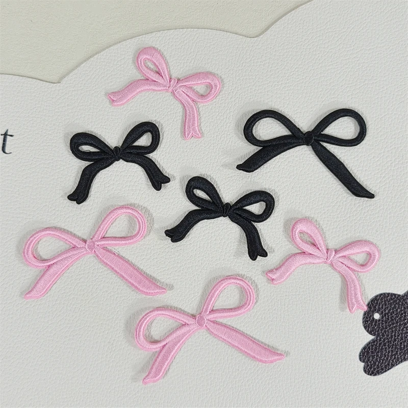 1 ks ružový bowknot vyšívané záplaty železo na oblečenie klobúk vrecko na opravu obuvi materiál telefón Darčekový box dekor DIY príslušenstvo Parča