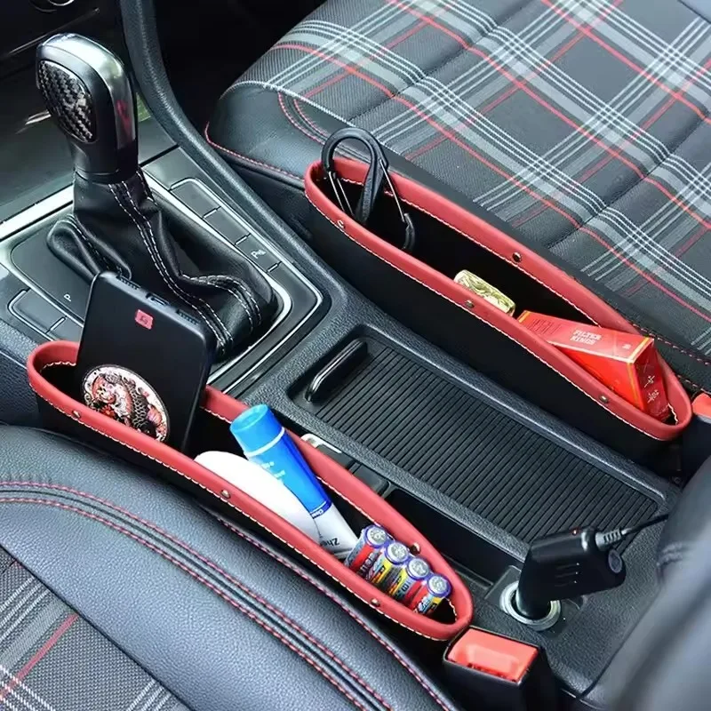 1 ks Storage Organizátor Box Caddy Autosed Gap Gap držiak vrecko na vrecko na vrecko Pu kožené autosedacie sedadlo štrbinové vreckové doplnky