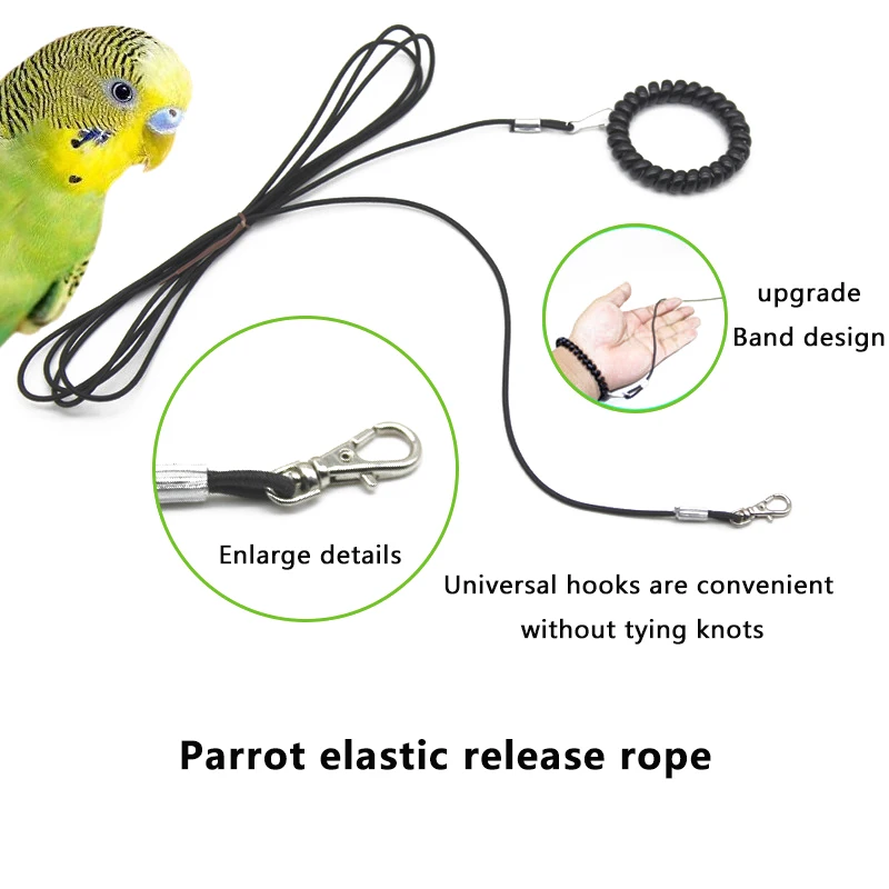 1 ks viaceré možnosti dĺžky Parrot uvoľňujte lano vtáčie reťaze