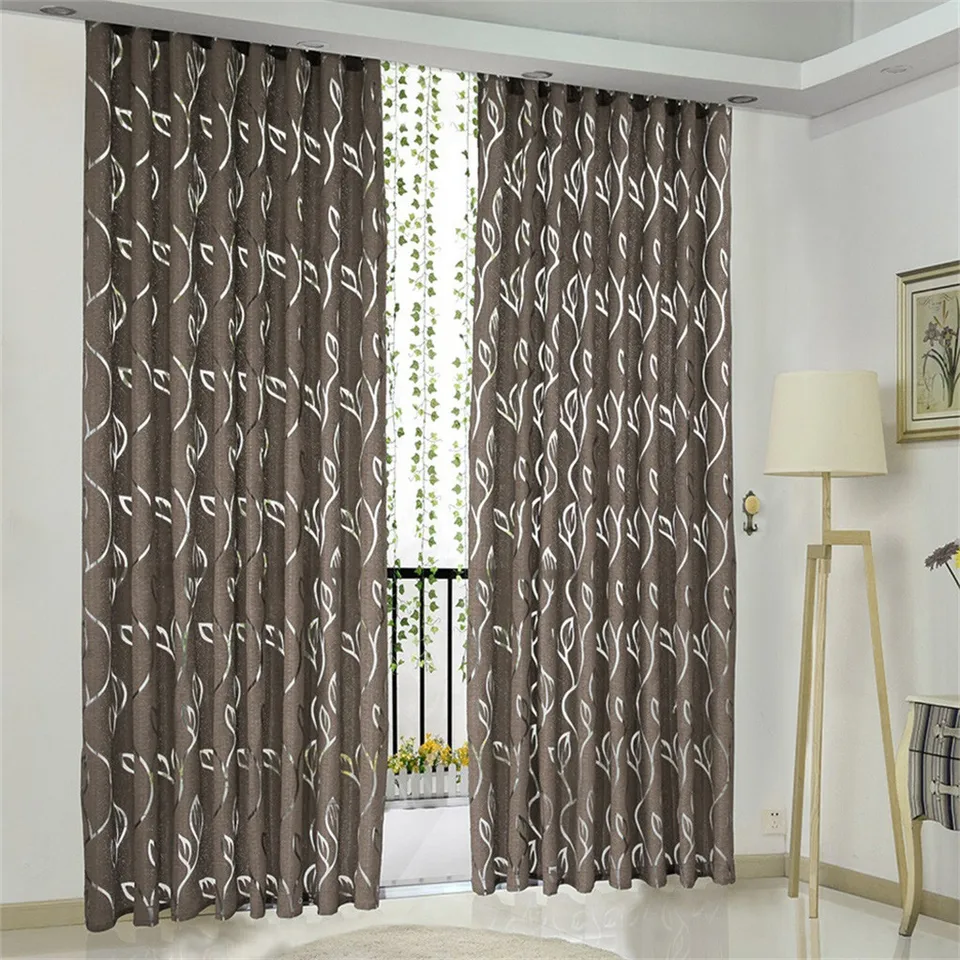 1 ks Vinič Listy Tylové dvere okenné záclony Valance Mastné farby Tylové záclony Domáce dekorácie DECON DECOND 100X130CM