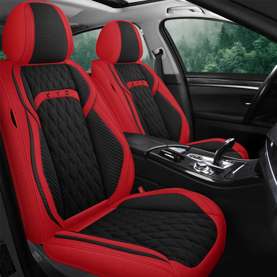 1 ks ľanové ľanové ľanové kryty predných zadných autosedačiek pre Mazda 3 2 6 Mazda CX3 CX4 CX5 CX30 Full Set Universal Interior Auto Accessories