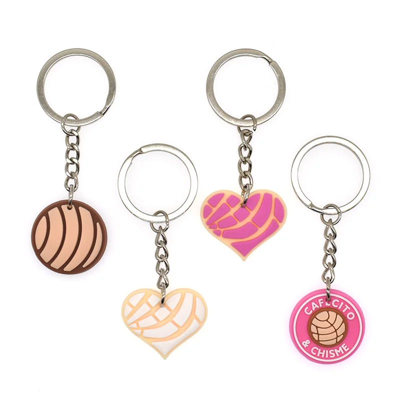 1 kus gumy kľúča prsteň Mexické jedlo Concha Keychain Svar