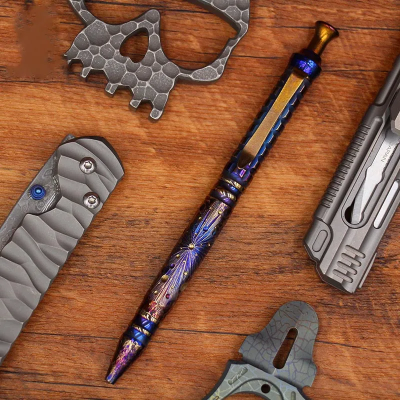 1 kus ruky vyryté hviezdne nočné nočné titán zliatiny Ballpoint Pen Kliknite