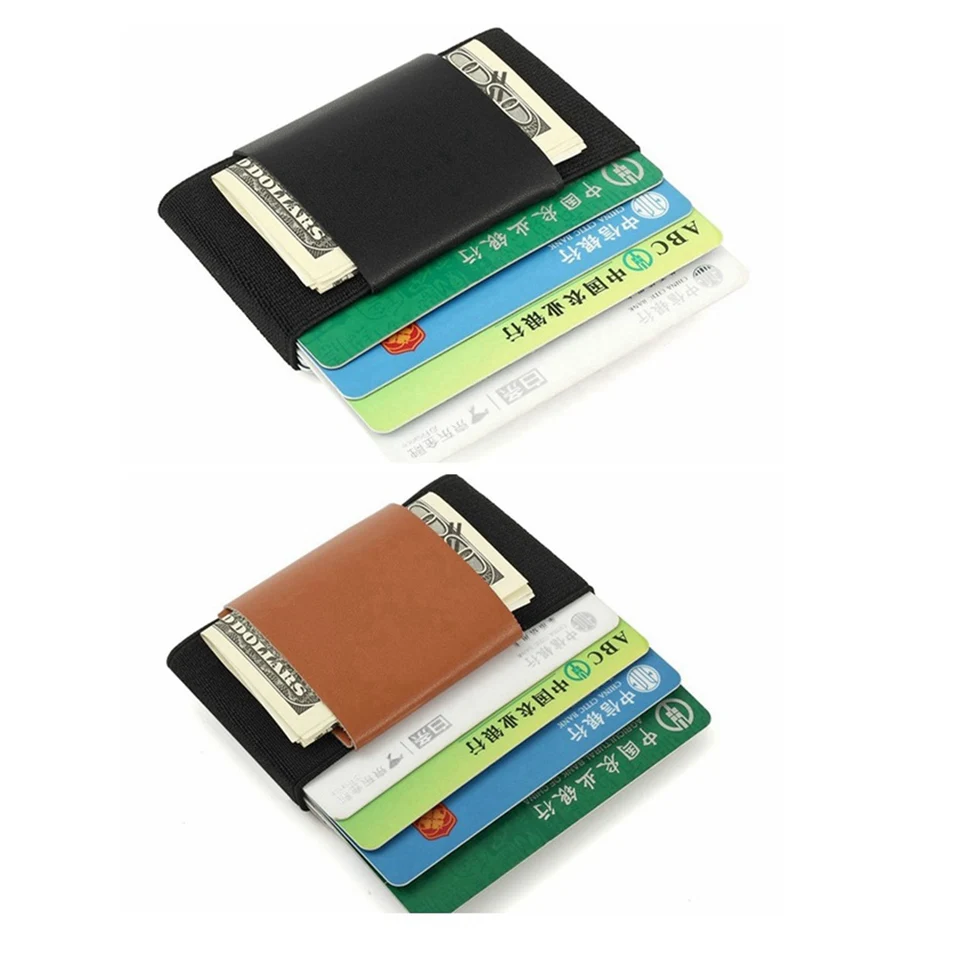 1 kusové vlákno Nové malé mágia Minimalistická peňaženka Slim Card Držiteľ Elastic Elastic Držiteľ kreditnej karty Držiteľ business karty držiteľ Cash Cash