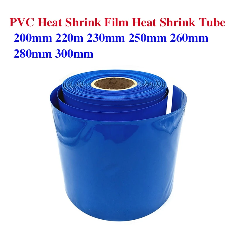 1 m PVC Teplo zmrštiteľná trubica 200 mm 220 mm 250 mm 280 mm 300 mm Široký 18650 26650 lítiová batéria Zhrštenie obalu Izolácia