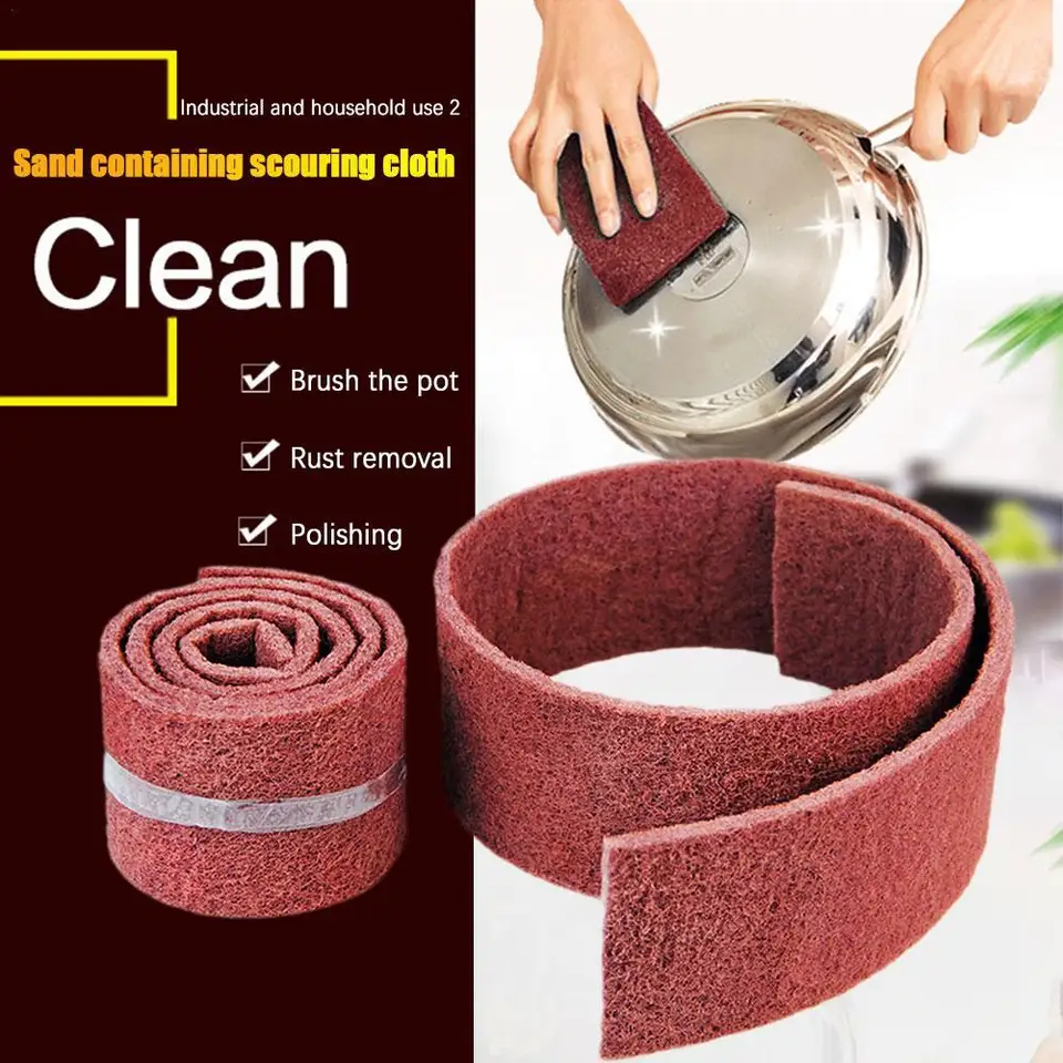 1 m/rolka umývanie kefy na umývanie Padnylon Emery Wrand Worder Pot Bowl kachle Plat