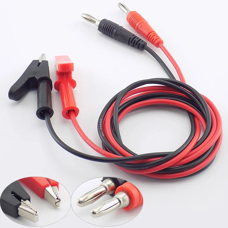 1 m spona aligátora do banánového zátkovacieho testovacieho káblového drôtu Silikón pre sondu Multimeter s dvojitým koncom krokodílu Electric DIY