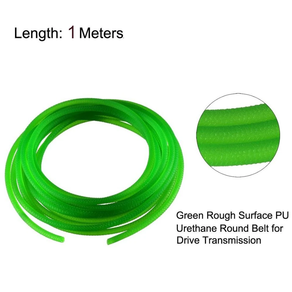 1 meter 2/15 mm PU Solid prevodovky Round Reel Green Topil Cord Polyuretane Hnacie hnací pás pre sušič na spiatko