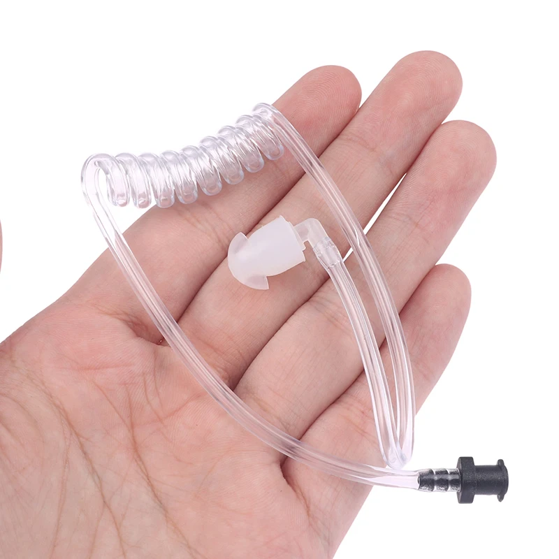 1 Nastavená náhrada priehľadná cievka Akustická vzduchová trubica uší s kovovým klipom pre obojsmernú headset na slúchadlá Radio Walkie Talkie