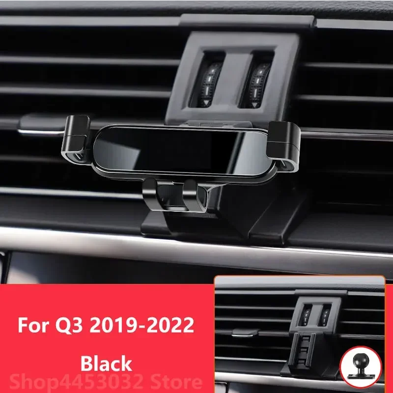 1 Nastavte držiak mobilných telefónov so základňou pre Audi Q3 F3 2019-2023 Vzduchové výstupy držiace držiaky GRAGITY GPS