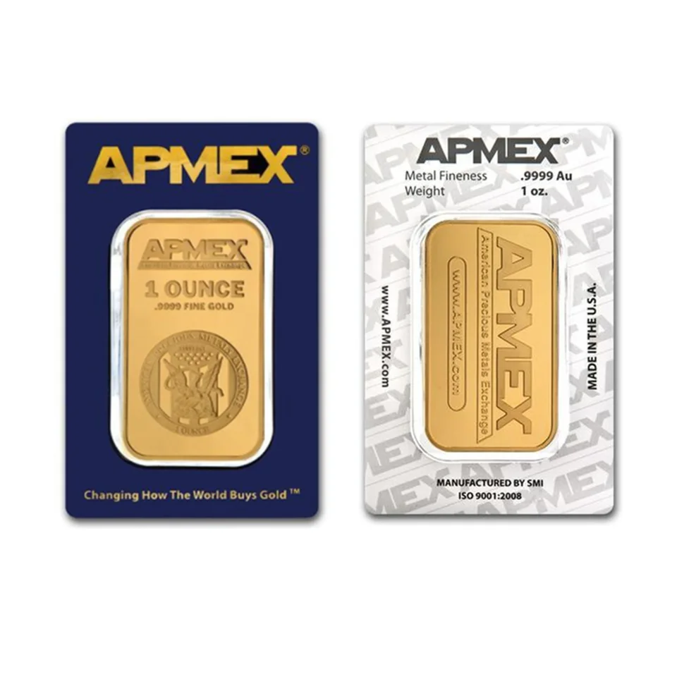 1 oz Apmex Gold Bar Vysoko kvalitný zlatý Apmex Bullion Nemagnetický strieborný bar Hot Predaj obchodný darček zbera