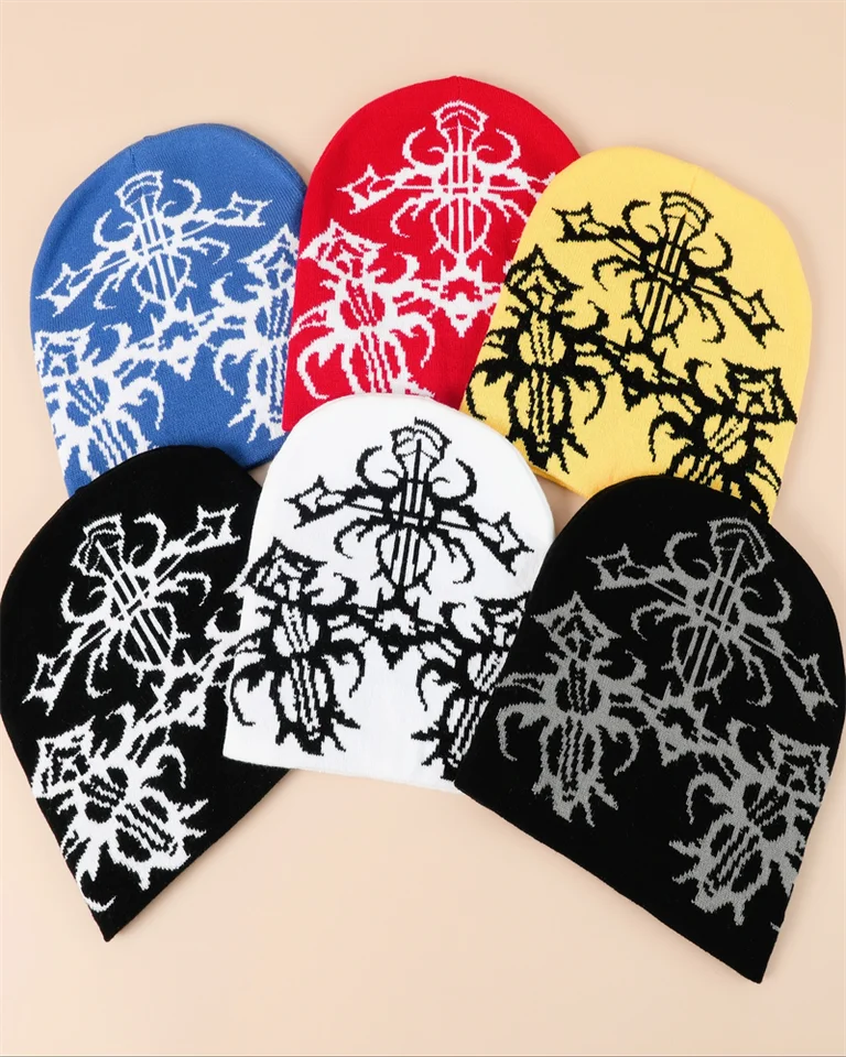 1 pc Kidsren's Cross Pattern Beanie, módne príležitostné muži a ženy s rovnakým klobúkom, vhodné na denný voľný čas, cestovné obchody