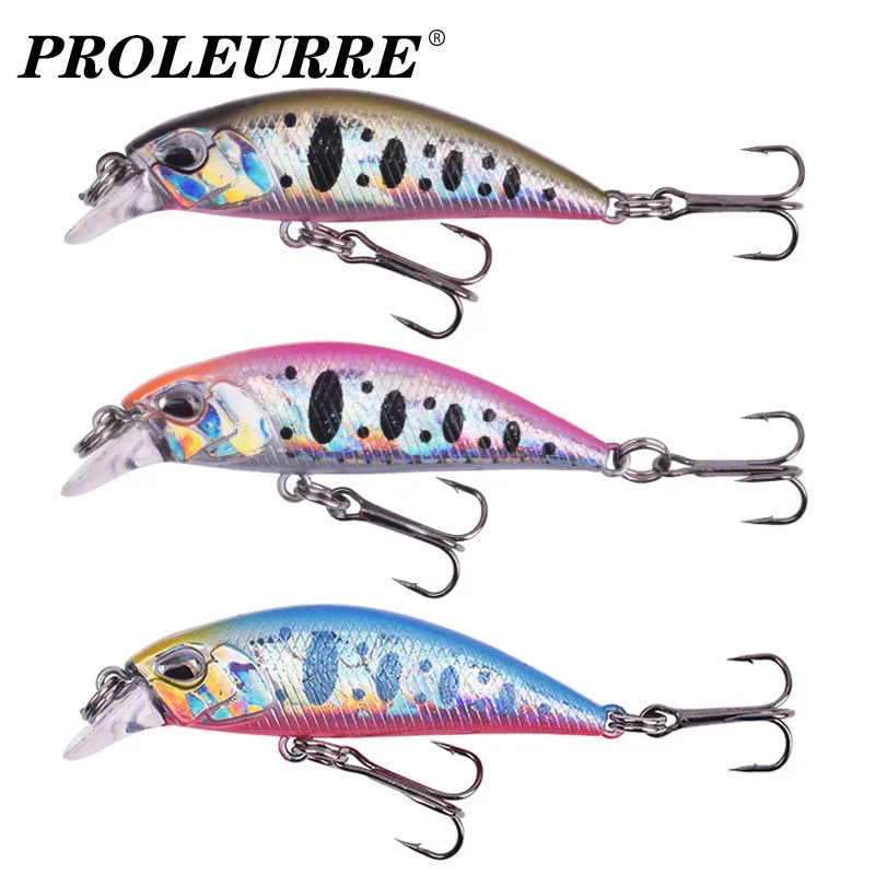 1 pc Mini Minnow Fishing Laste 4,2g/5,2G Vibračné potápanie Small Wobblers Artificial Plastic Tvrdá návnada pre pstruhové basové kľuky